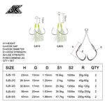 Anzuelo Asistente doble para slow jigging JK SJB25-3/0L (tamaño #3/0)