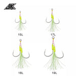 Anzuelo Asistente JK con núcleo de acero STLD-15L (6mm/11MM/50LBS) 2SET
