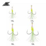 Anzuelo Asistente JK con núcleo de acero STLD-15L (6mm/11MM/50LBS) 2SET