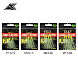 Anzuelo Asistente JK con núcleo de acero STLS-18L (10MM/50LBS) 4PCS