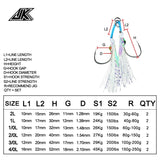 Anzuelo Asistente doble light jigging JK LAI-1L (10MM.15MM/150LBS)