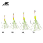 Anzuelo Asistente JK con núcleo de acero STLS-17L (7MM/50LBS) 4PCS
