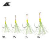 Anzuelo Asistente JK con núcleo de acero STLS-17L (7MM/50LBS) 4PCS