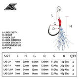 Anzuelo Asistente simple Shore Jigging Light Assist JK LAS-1B (4MM/50LBS) 4PCS