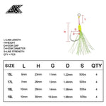 Anzuelo Asistente JK con núcleo de acero STLS-17L (7MM/50LBS) 4PCS