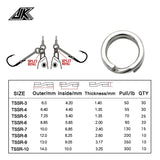 TSSR Anillo Dividido JK #6   8.85mm pull/90lb/40.8kg (20uds)