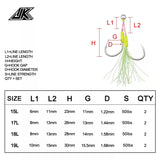 Anzuelo Asistente JK con núcleo de acero STLD-17L (8mm/13MM/50LBS) 2SET