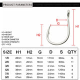 Anzuelo Jigging de pesca pesado JK HJ-2/0 (11pcs)